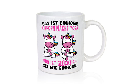 Einhorn Yoga | Yogalehrer Tasse | Guru | Entspannung - Tasse Weiß - Kaffeetasse / Geschenk / Familie