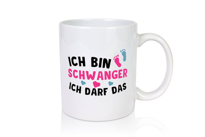 Ich bin schwanger | Nachwuchs Tasse | lustiger Spruch - Tasse Weiß - Kaffeetasse / Geschenk / Familie