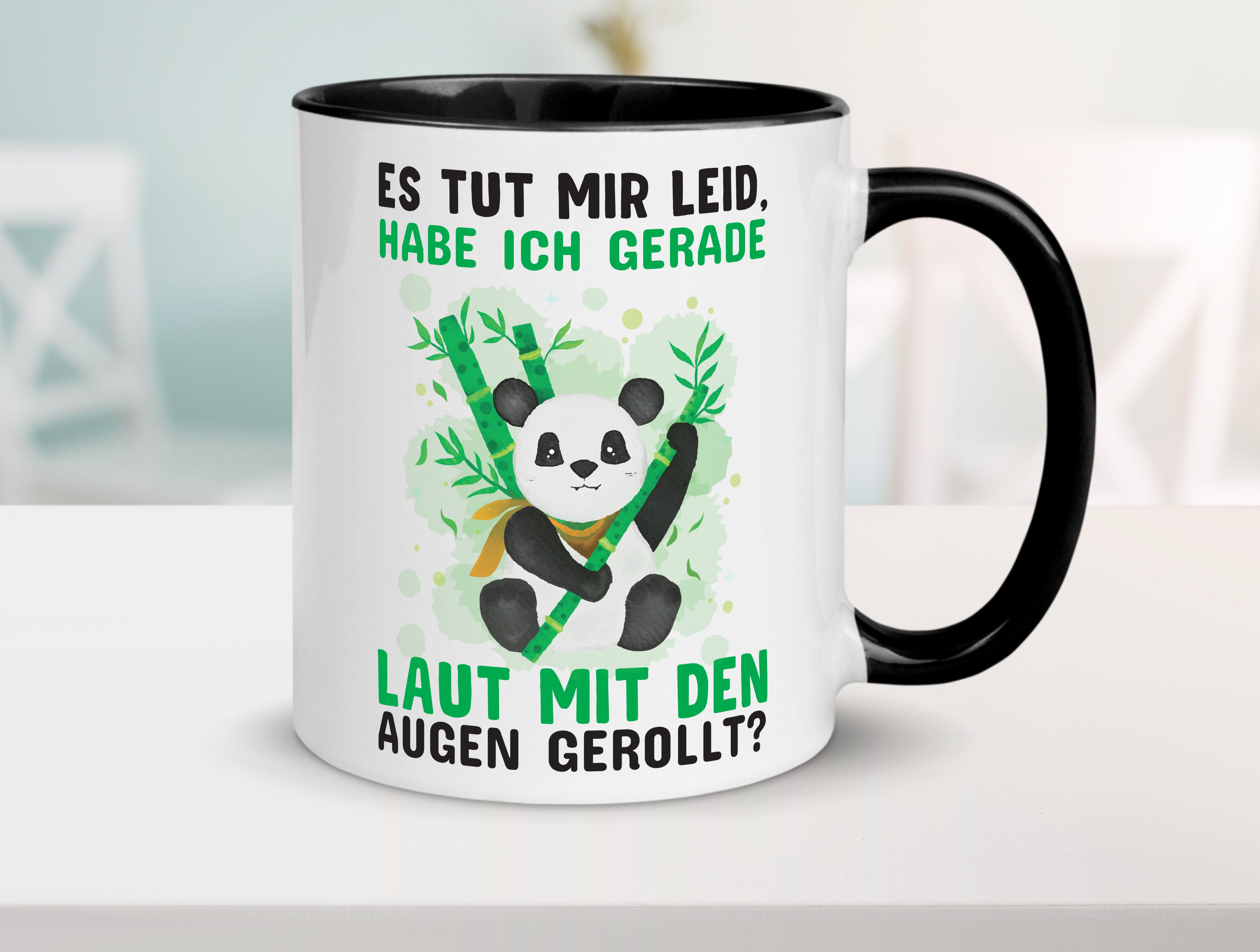 Genervter Panda | Büro Tasse | Kollegen | Arbeit Tasse Weiß - Schwarz - Kaffeetasse / Geschenk / Familie