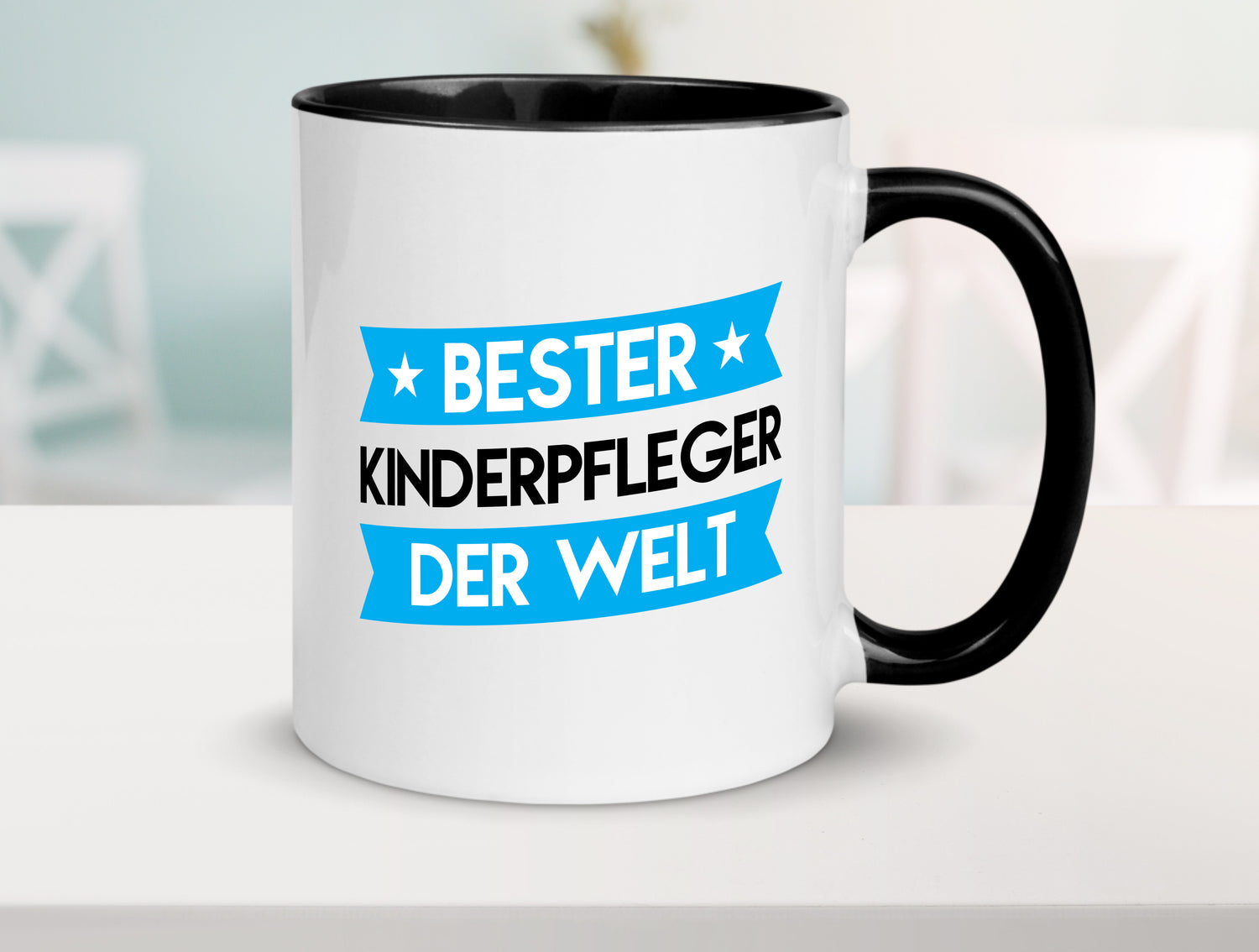 Bester Kinderpfleger | Pfleger | Kinder | Pflegeberuf Tasse Weiß - Schwarz - Kaffeetasse / Geschenk / Familie