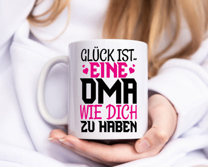 Glücklich dich zu haben Oma - Tasse Weiß - Kaffeetasse / Geschenk / Familie