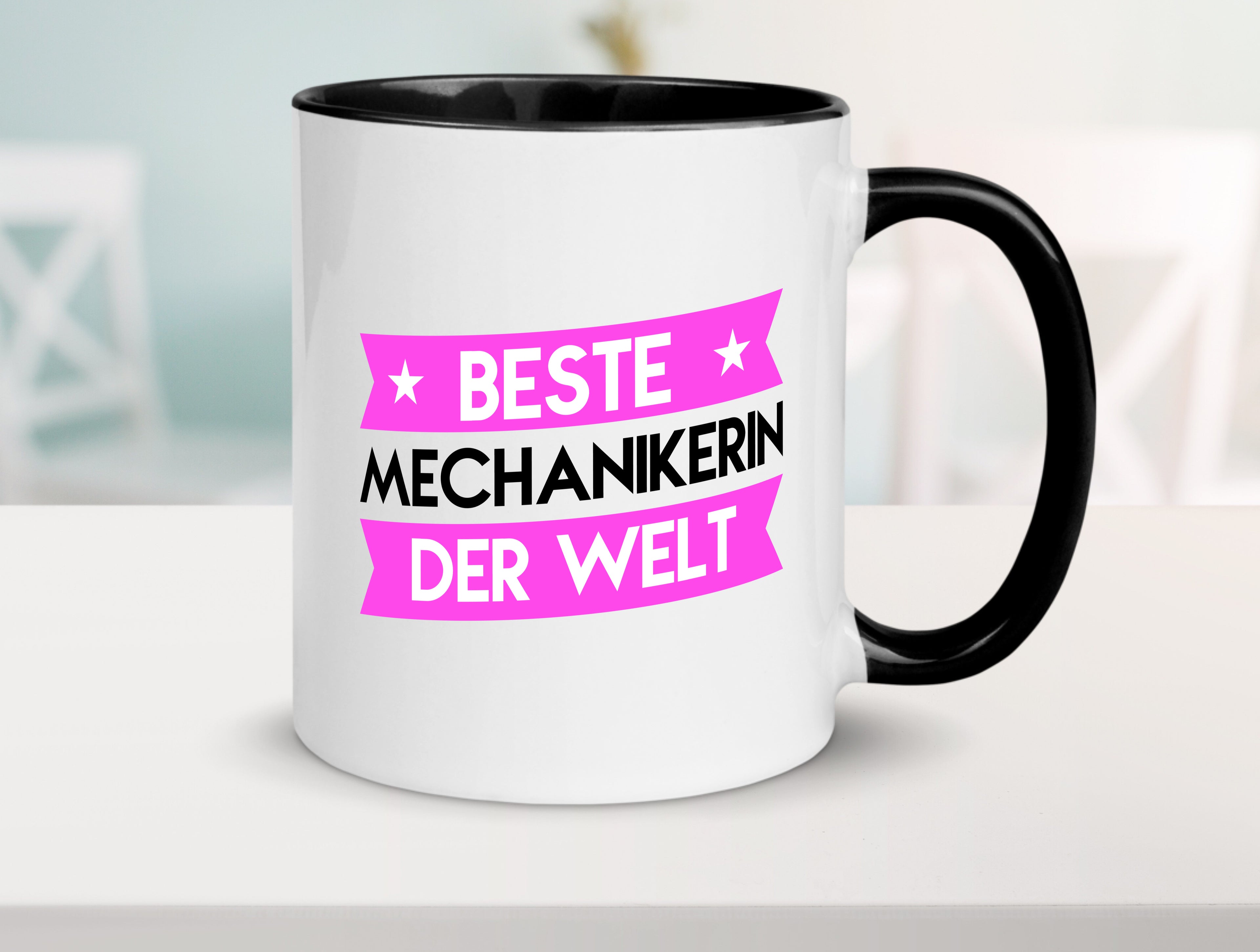 Beste Mechanikerin | KFZ Tasse Weiß - Schwarz - Kaffeetasse / Geschenk / Familie