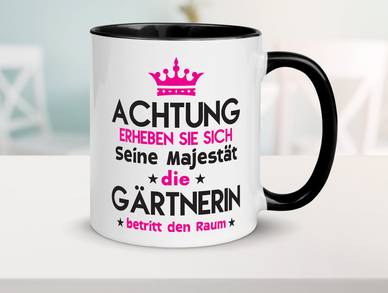 Seine Majestät Gärtnerin | Gartenbau Tasse Weiß - Schwarz - Kaffeetasse / Geschenk / Familie