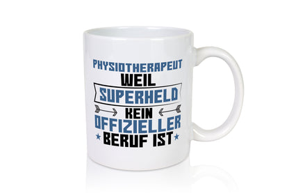 Superheld Physiotherapeut - Tasse Weiß - Kaffeetasse / Geschenk / Familie