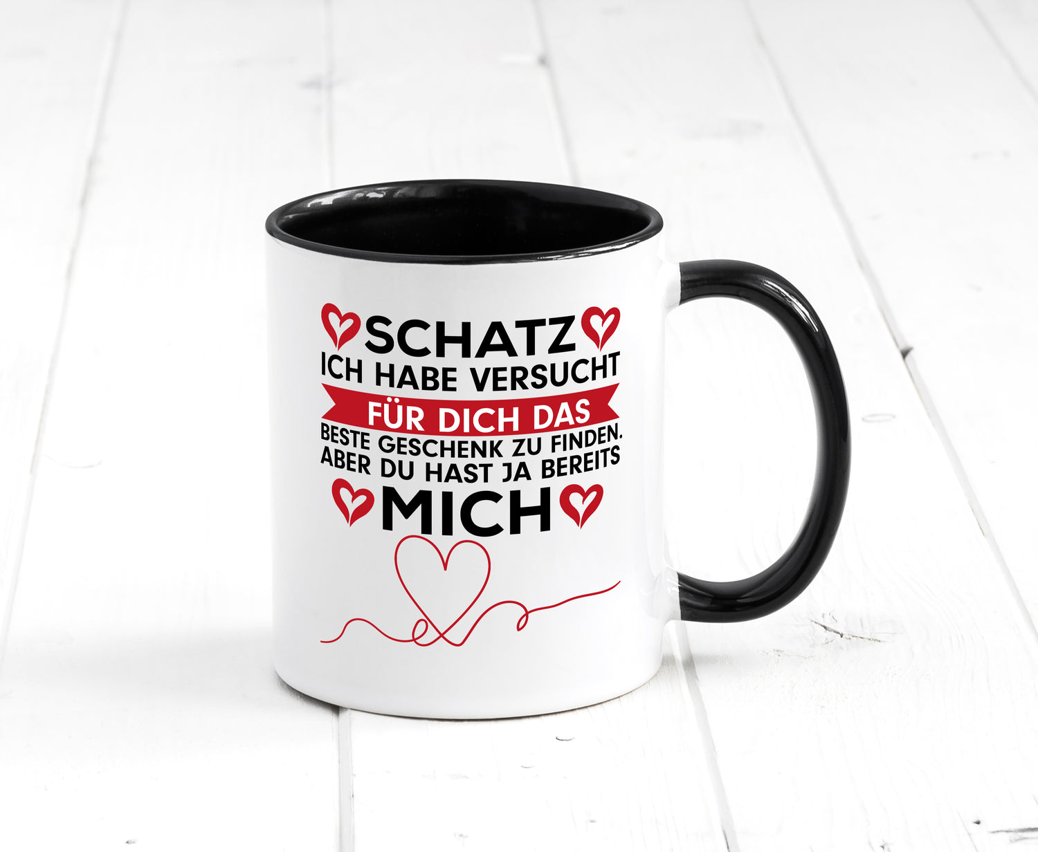 Das Beste Geschenk zu finden Tasse Weiß - Schwarz - Kaffeetasse / Geschenk / Familie