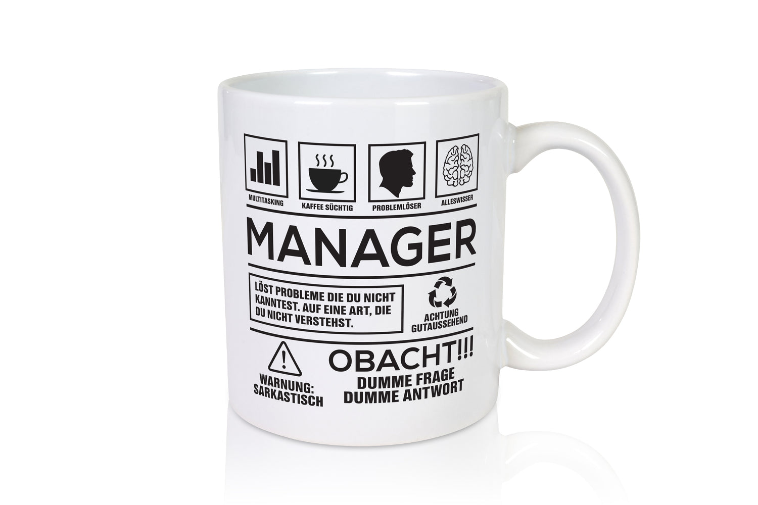 Achtung Probleme Manager | Management - Tasse Weiß - Kaffeetasse / Geschenk / Familie