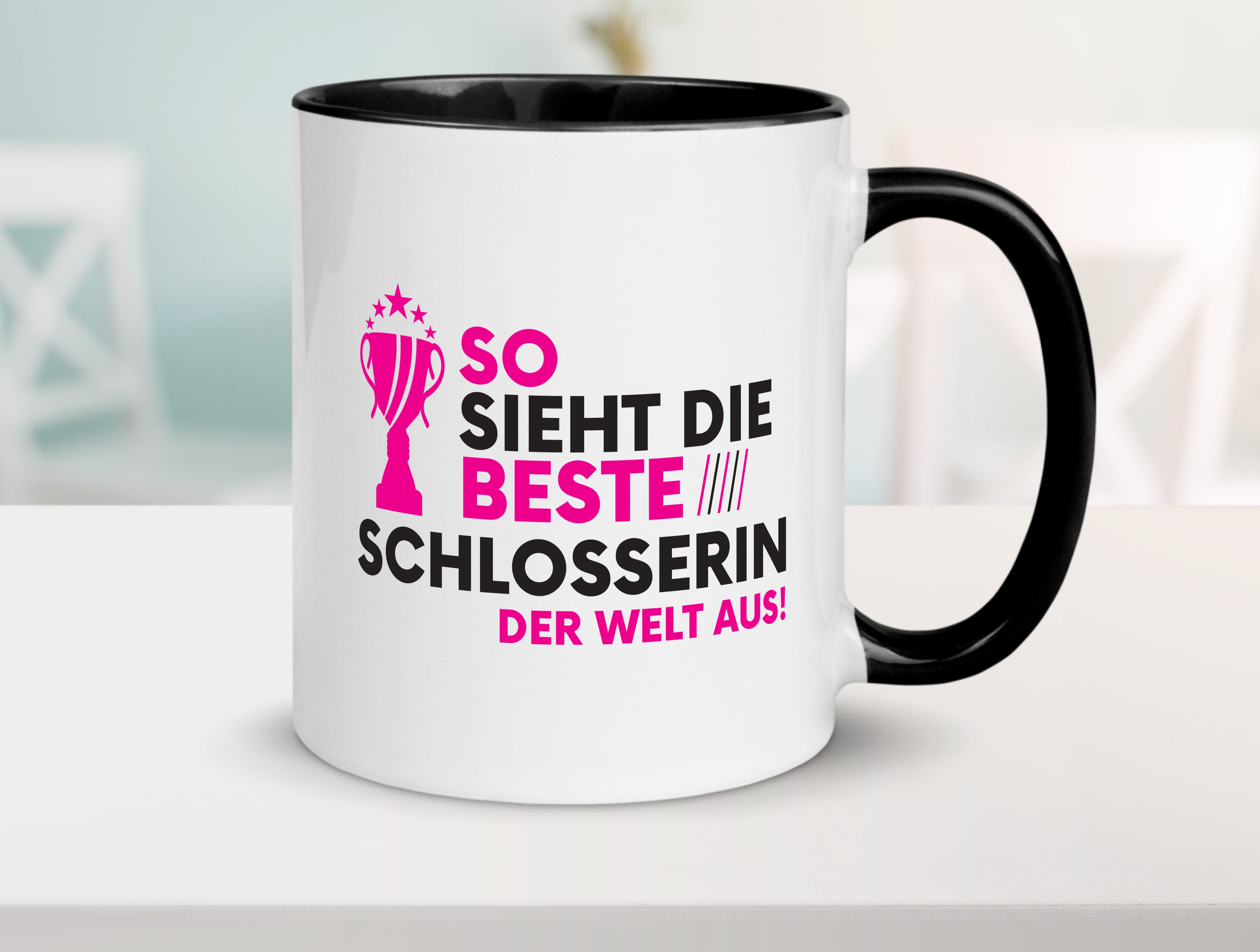 Die Weltbeste Schlosserin | Schlosserei Tasse Weiß - Schwarz - Kaffeetasse / Geschenk / Familie