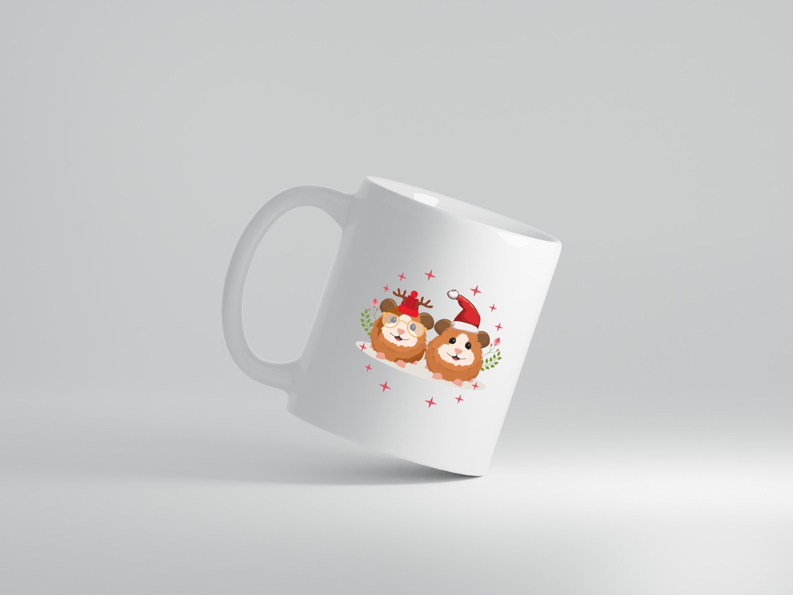 Weihnachtsmotiv | Weihnachten Meerschweinchen | Fest - Tasse Weiß - Kaffeetasse / Geschenk / Familie