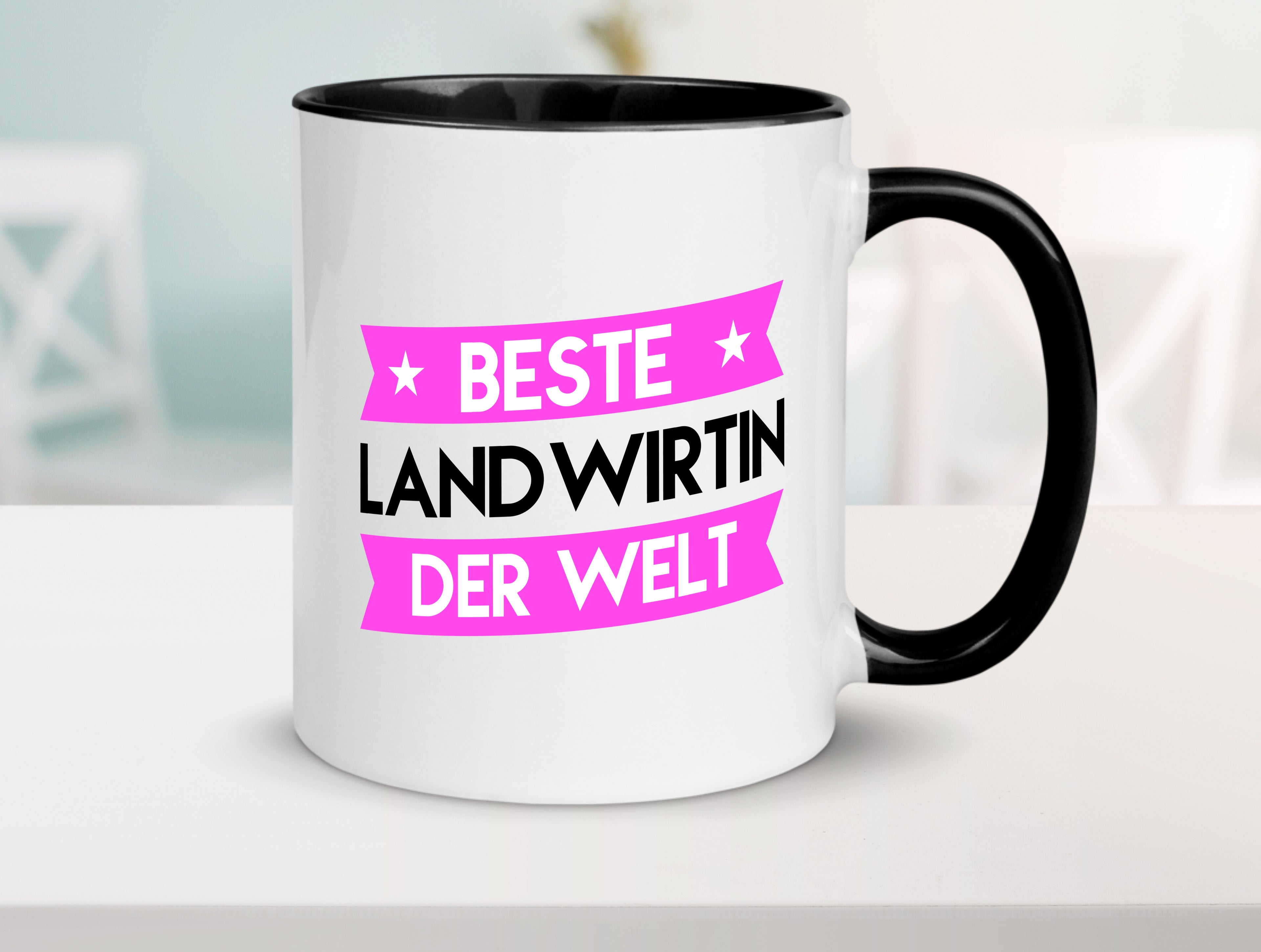 Beste Landwirtin| Bäuerin | Landwirtschaft Tasse Weiß - Schwarz - Kaffeetasse / Geschenk / Familie