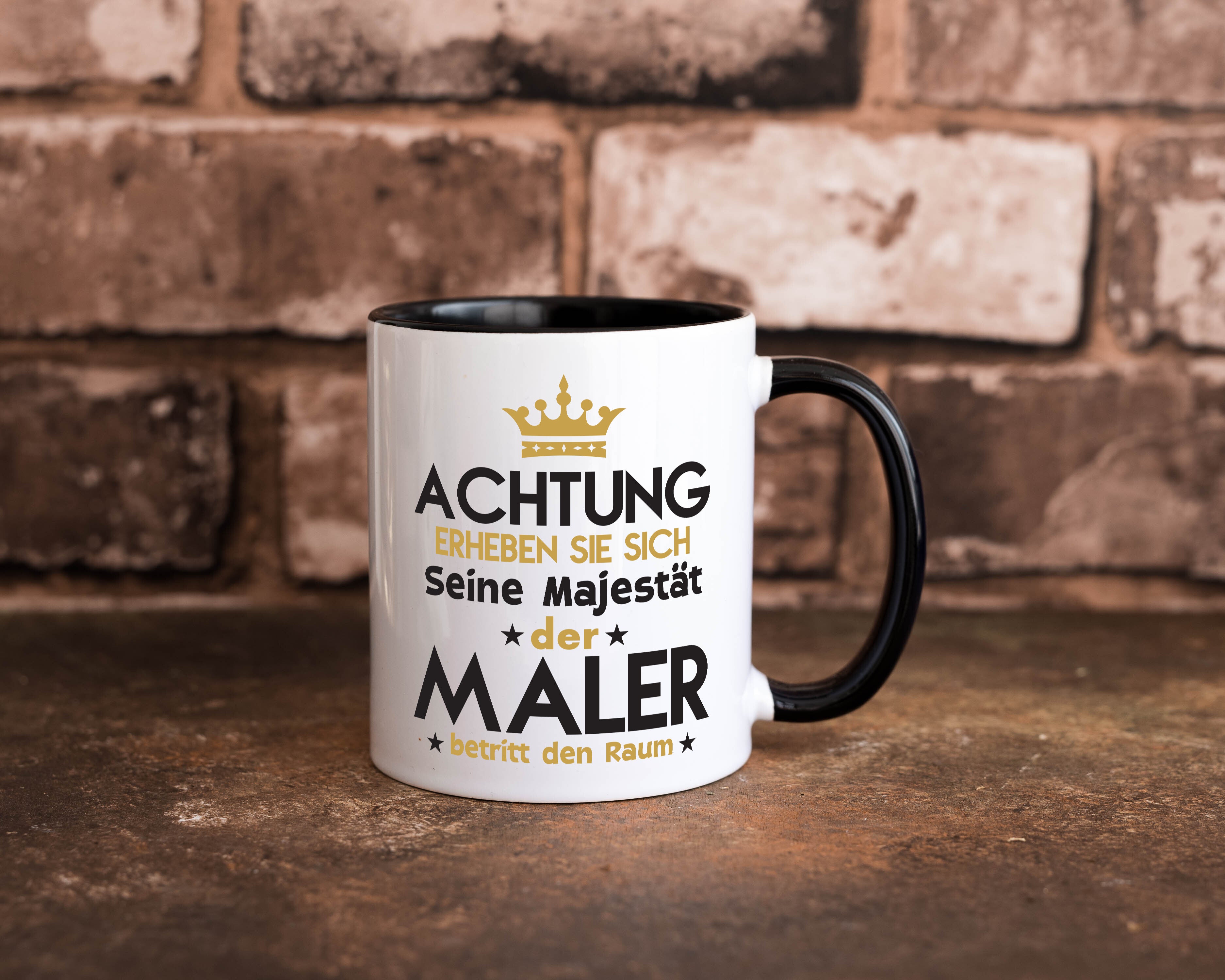 Seine Majestät Maler | Malerei Tasse Weiß - Schwarz - Kaffeetasse / Geschenk / Familie