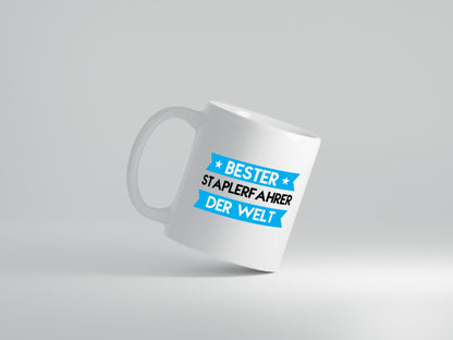 Bester Staplerfahrer | Gabelstapler Fahrer - Tasse Weiß - Kaffeetasse / Geschenk / Familie