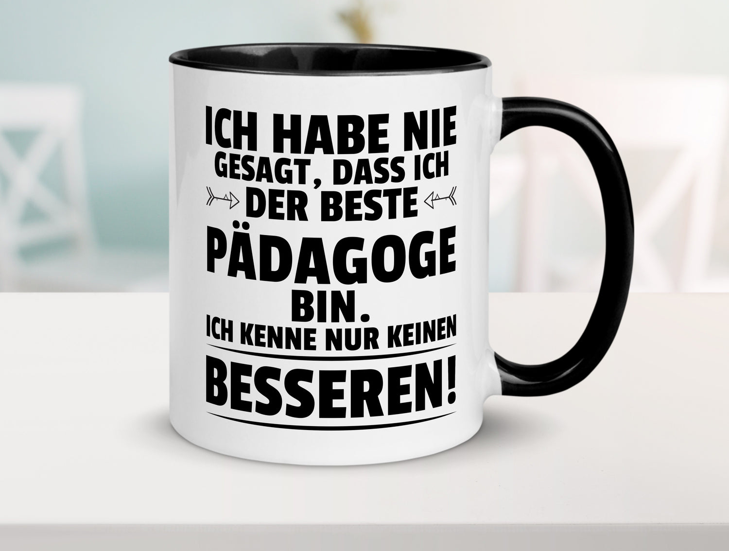 Der Beste Pädagoge | Pädagogik Tasse Weiß - Schwarz - Kaffeetasse / Geschenk / Familie