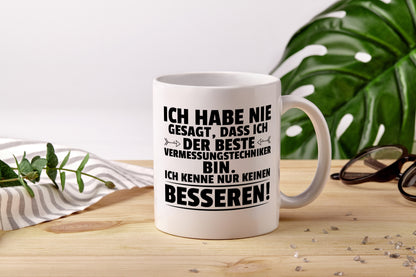 Der Beste Vermessungstechniker | Techniker - Tasse Weiß - Kaffeetasse / Geschenk / Familie