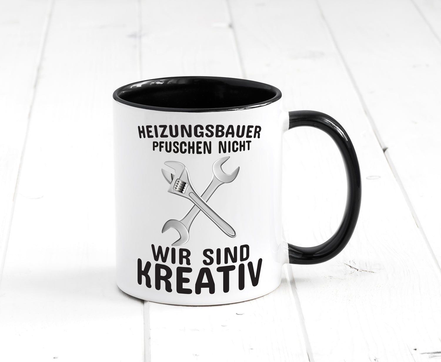 Heizungsbauer | Beruf Tasse | Heizungsinstallateur Tasse Weiß - Schwarz - Kaffeetasse / Geschenk / Familie