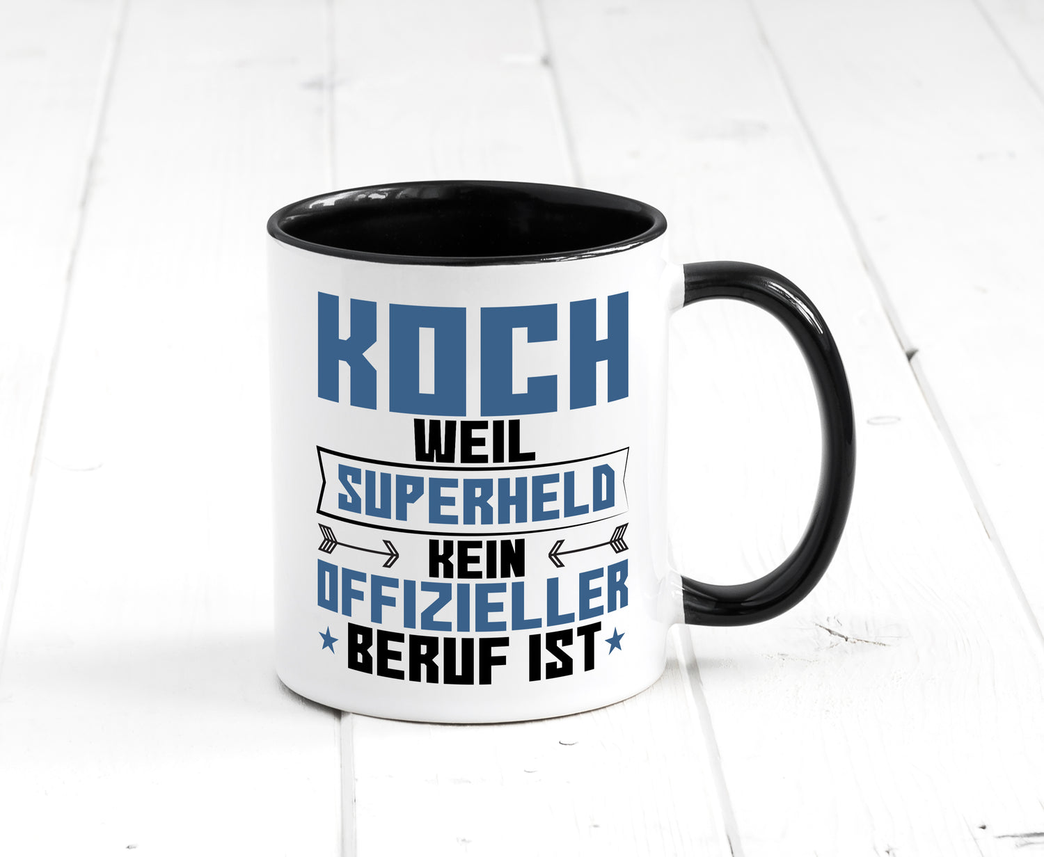 Superheld Koch | Chefkoch | Chefkoch Tasse Weiß - Schwarz - Kaffeetasse / Geschenk / Familie