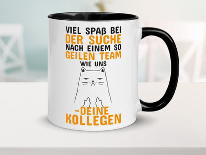 Geiles Team | Abschied Tasse | Kollegen Spruch Tasse Weiß - Schwarz - Kaffeetasse / Geschenk / Familie