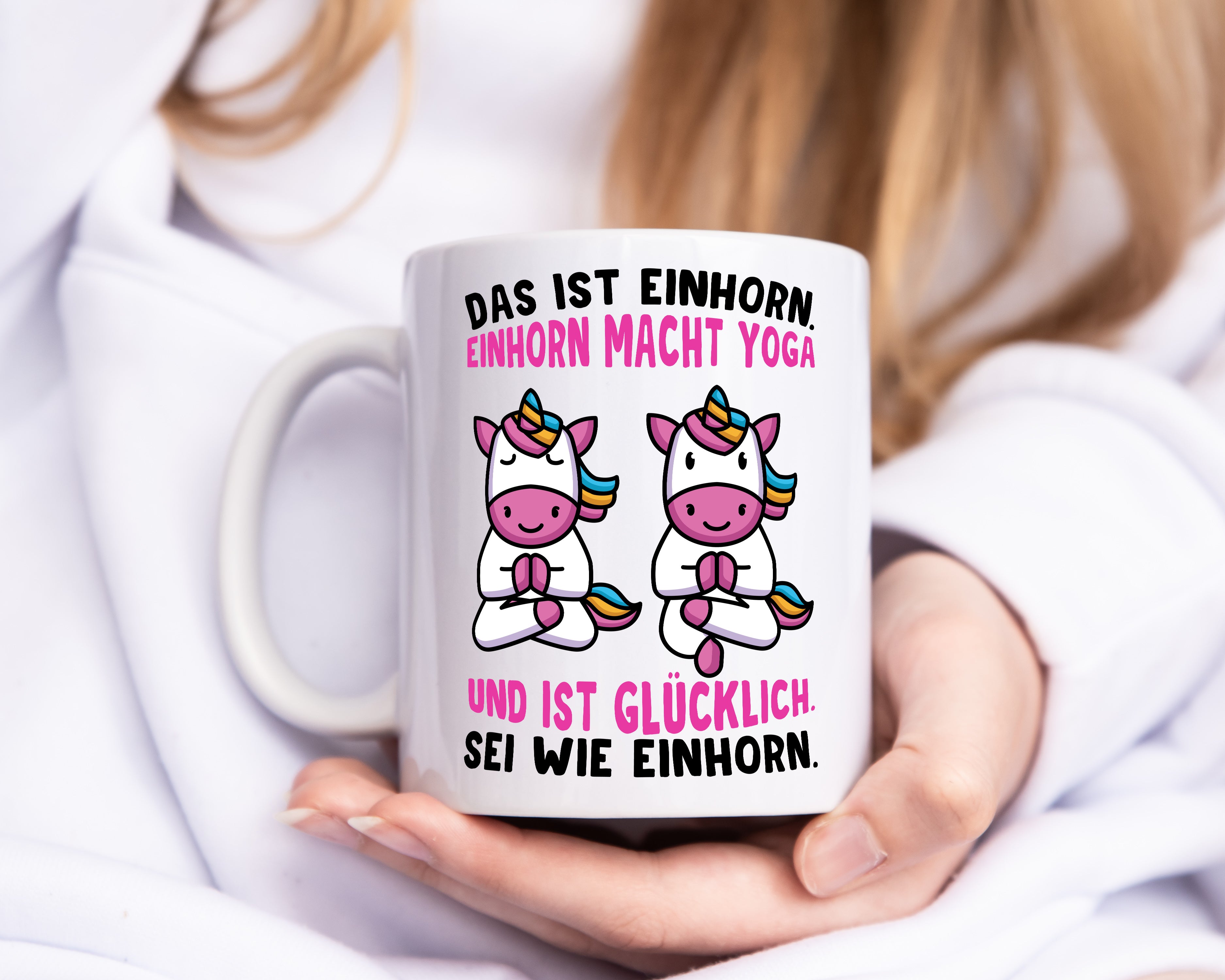 Einhorn Yoga | Yogalehrer Tasse | Guru | Entspannung - Tasse Weiß - Kaffeetasse / Geschenk / Familie