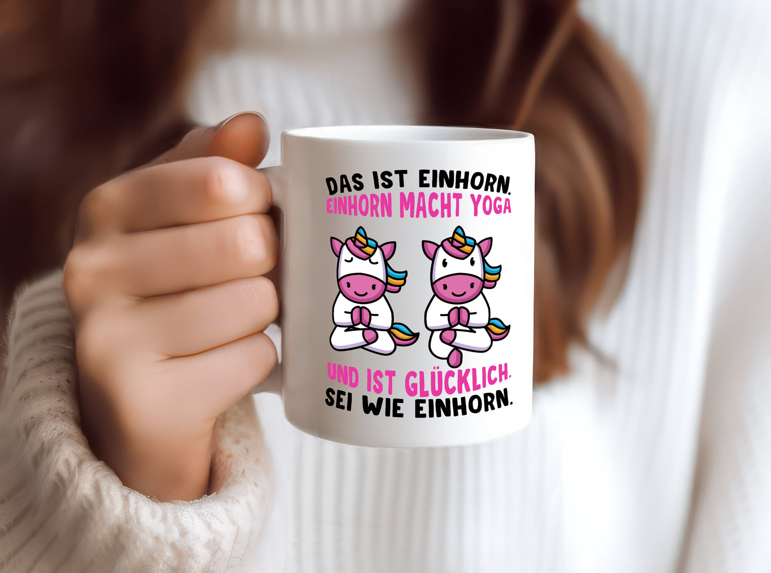 Einhorn Yoga | Yogalehrer Tasse | Guru | Entspannung - Tasse Weiß - Kaffeetasse / Geschenk / Familie