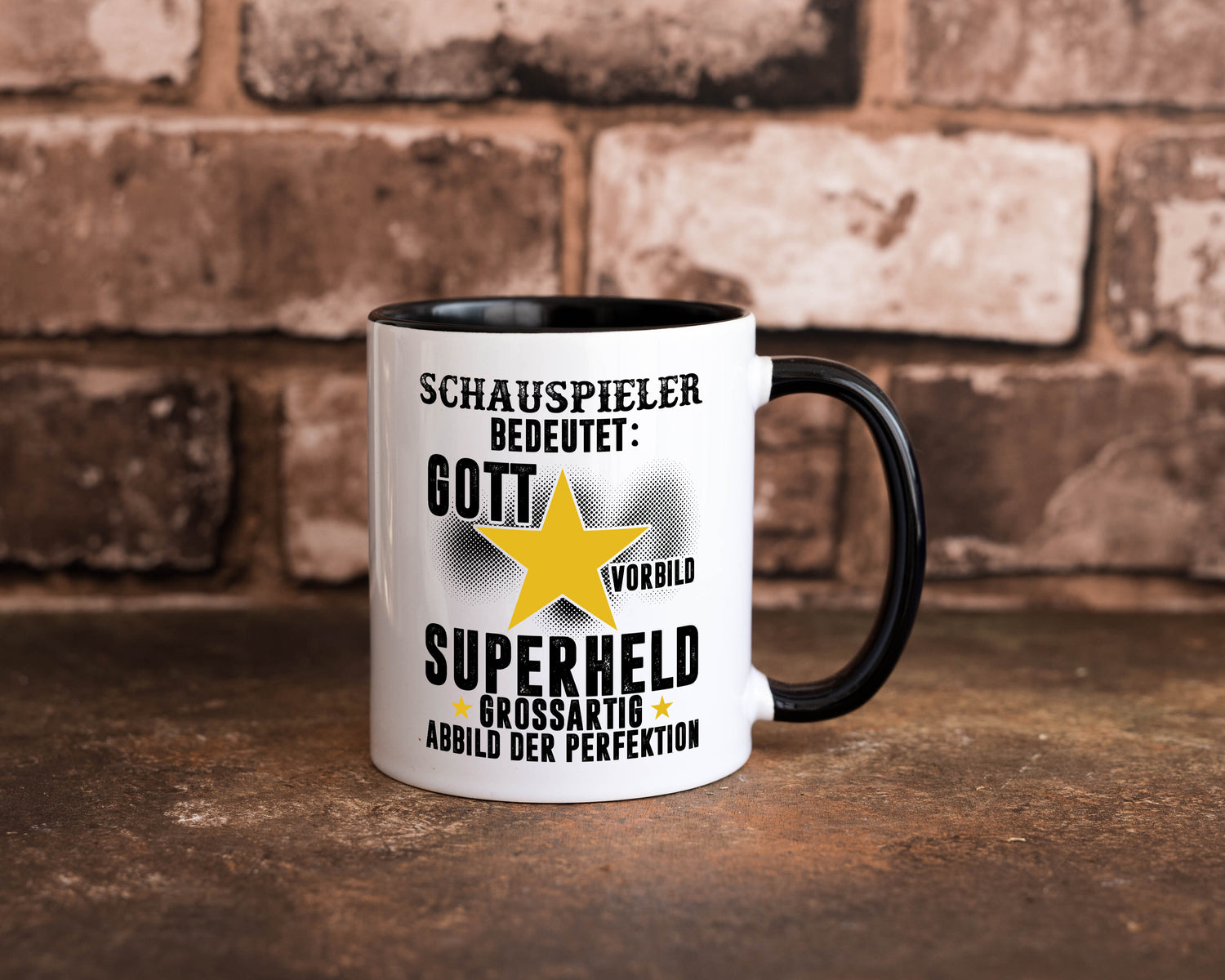 Bedeutung von Schauspieler | Theater Tasse Weiß - Schwarz - Kaffeetasse / Geschenk / Familie