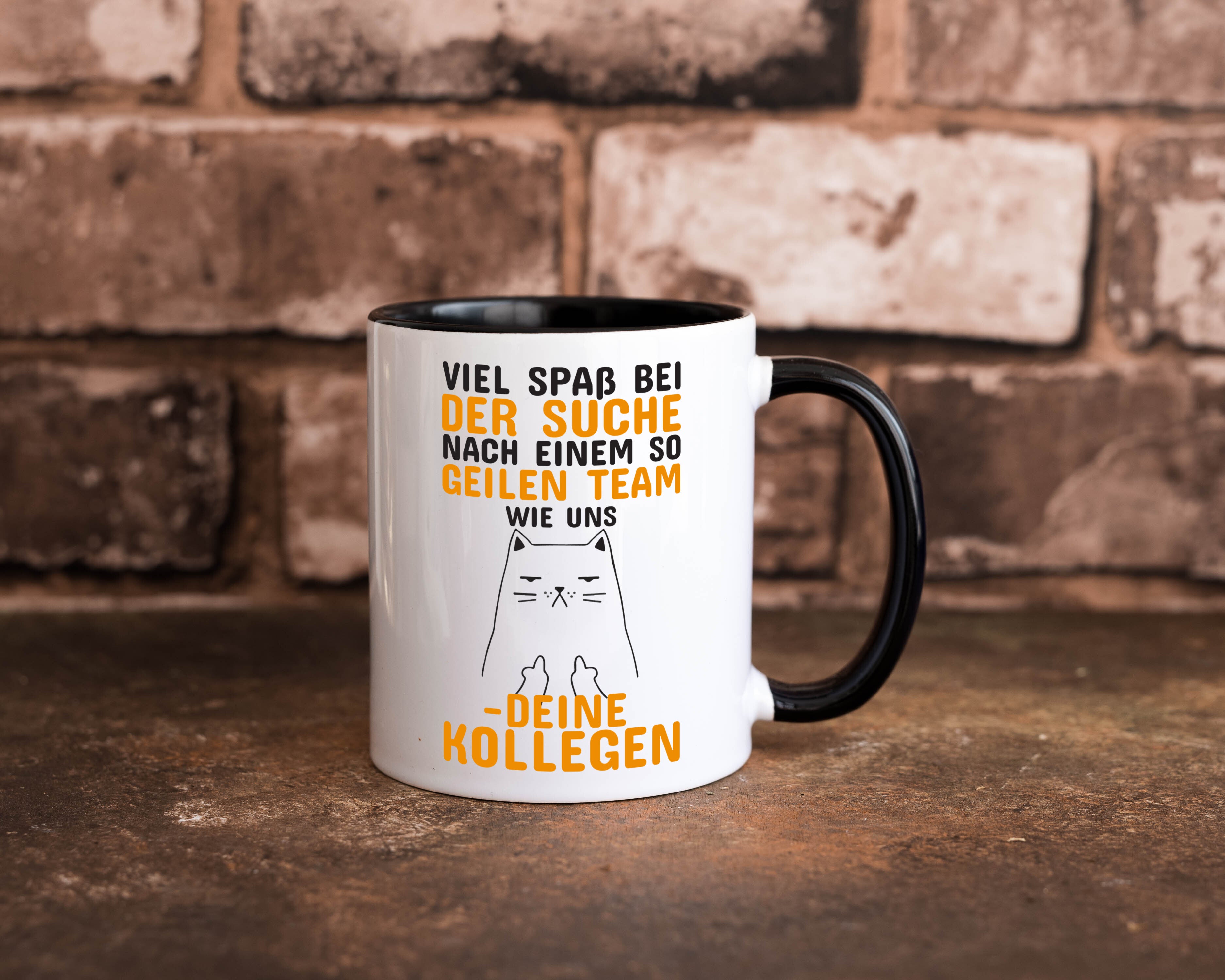 Geiles Team | Abschied Tasse | Kollegen Spruch Tasse Weiß - Schwarz - Kaffeetasse / Geschenk / Familie