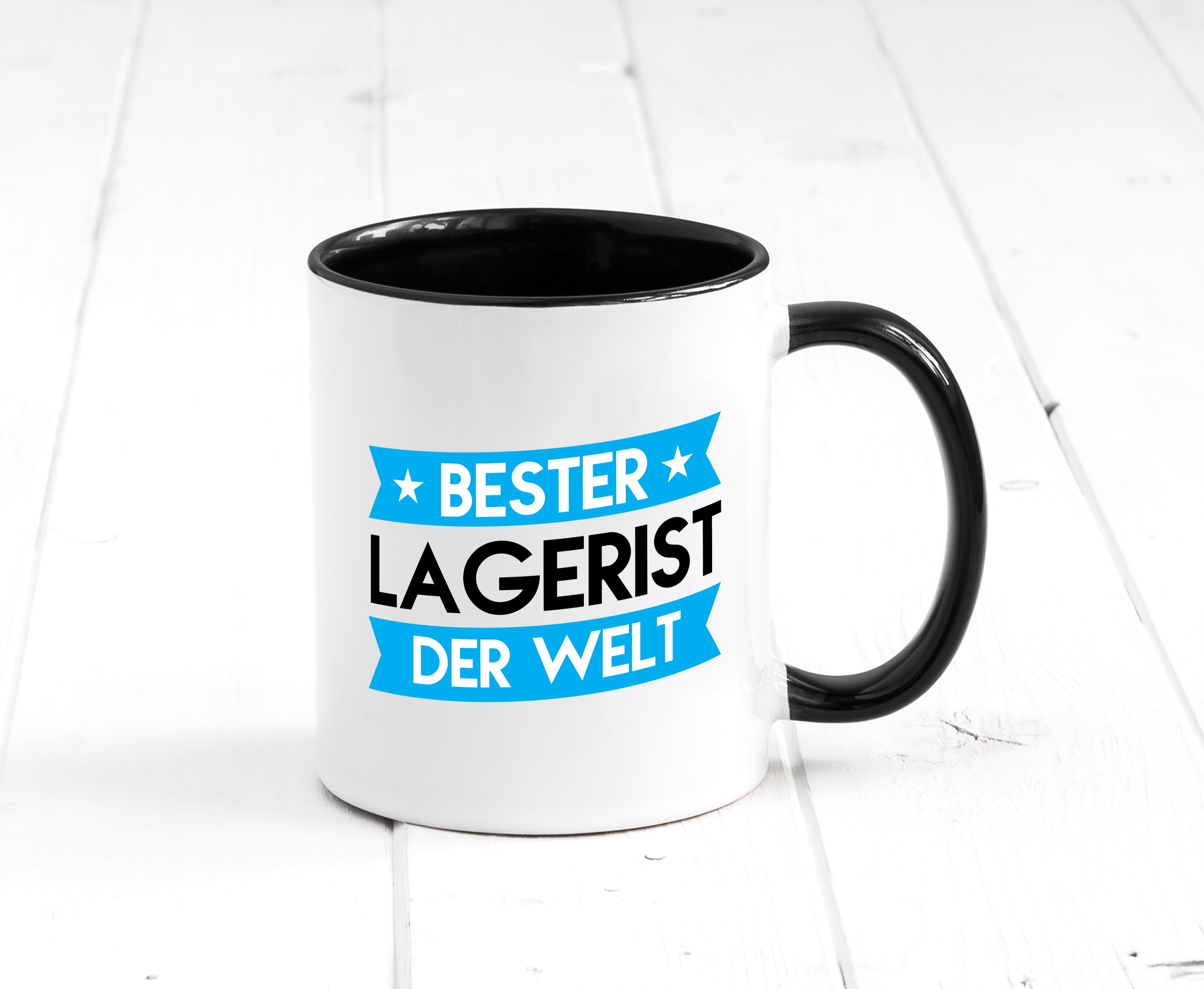 Bester Lagerist | Lageristen | Lager Arbeiter Tasse Weiß - Schwarz - Kaffeetasse / Geschenk / Familie