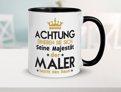 Seine Majestät Maler | Malerei Tasse Weiß - Schwarz - Kaffeetasse / Geschenk / Familie