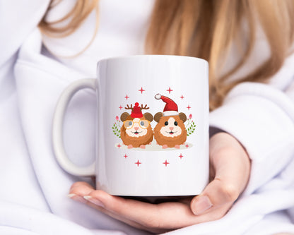 Weihnachtsmotiv | Weihnachten Meerschweinchen | Fest - Tasse Weiß - Kaffeetasse / Geschenk / Familie