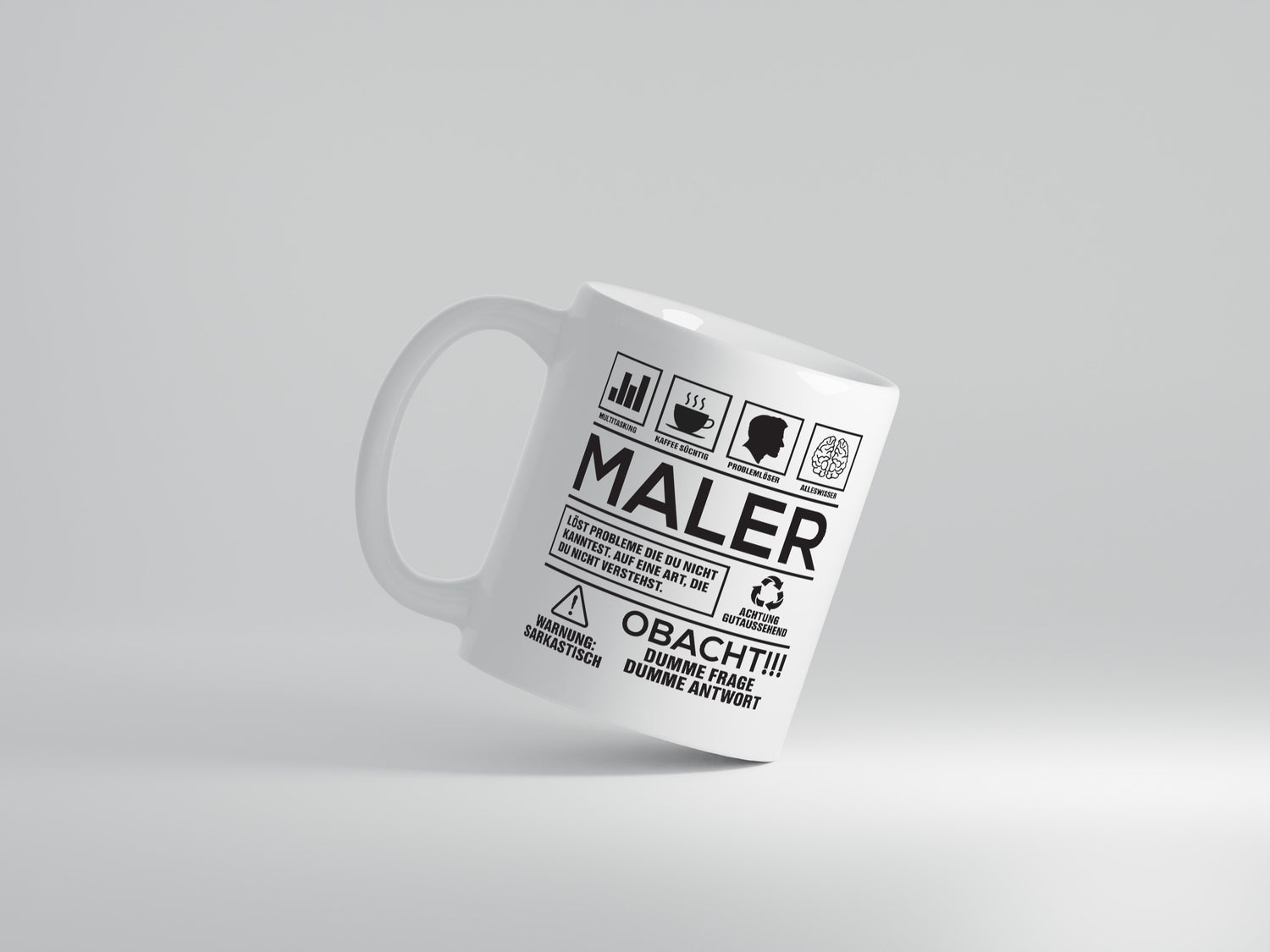 Achtung Probleme Maler | Malerei - Tasse Weiß - Kaffeetasse / Geschenk / Familie