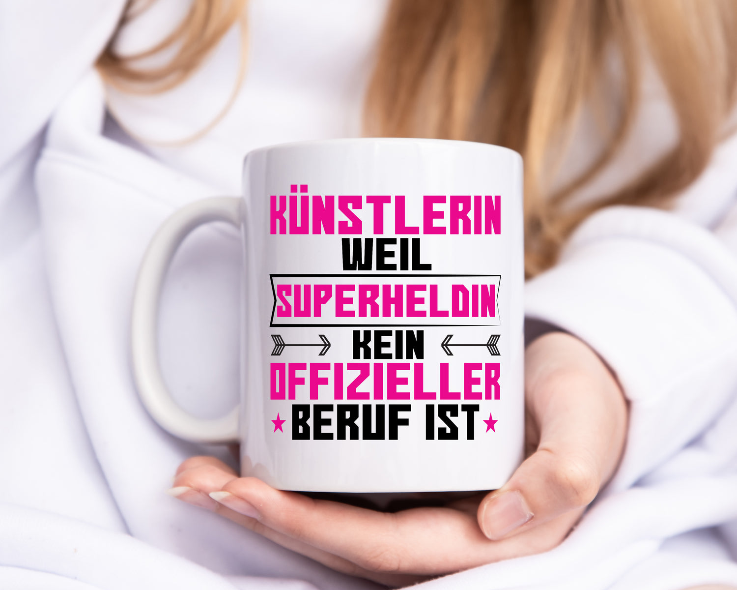 Superheldin Künstlerin | lustig | Kunst - Tasse Weiß - Kaffeetasse / Geschenk / Familie