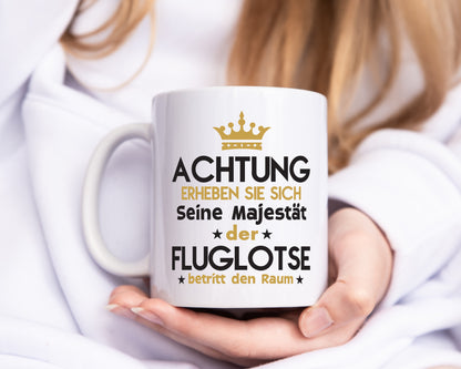 Seine Majestät Fluglotse | Flugverkehr | Flughafen - Tasse Weiß - Kaffeetasse / Geschenk / Familie