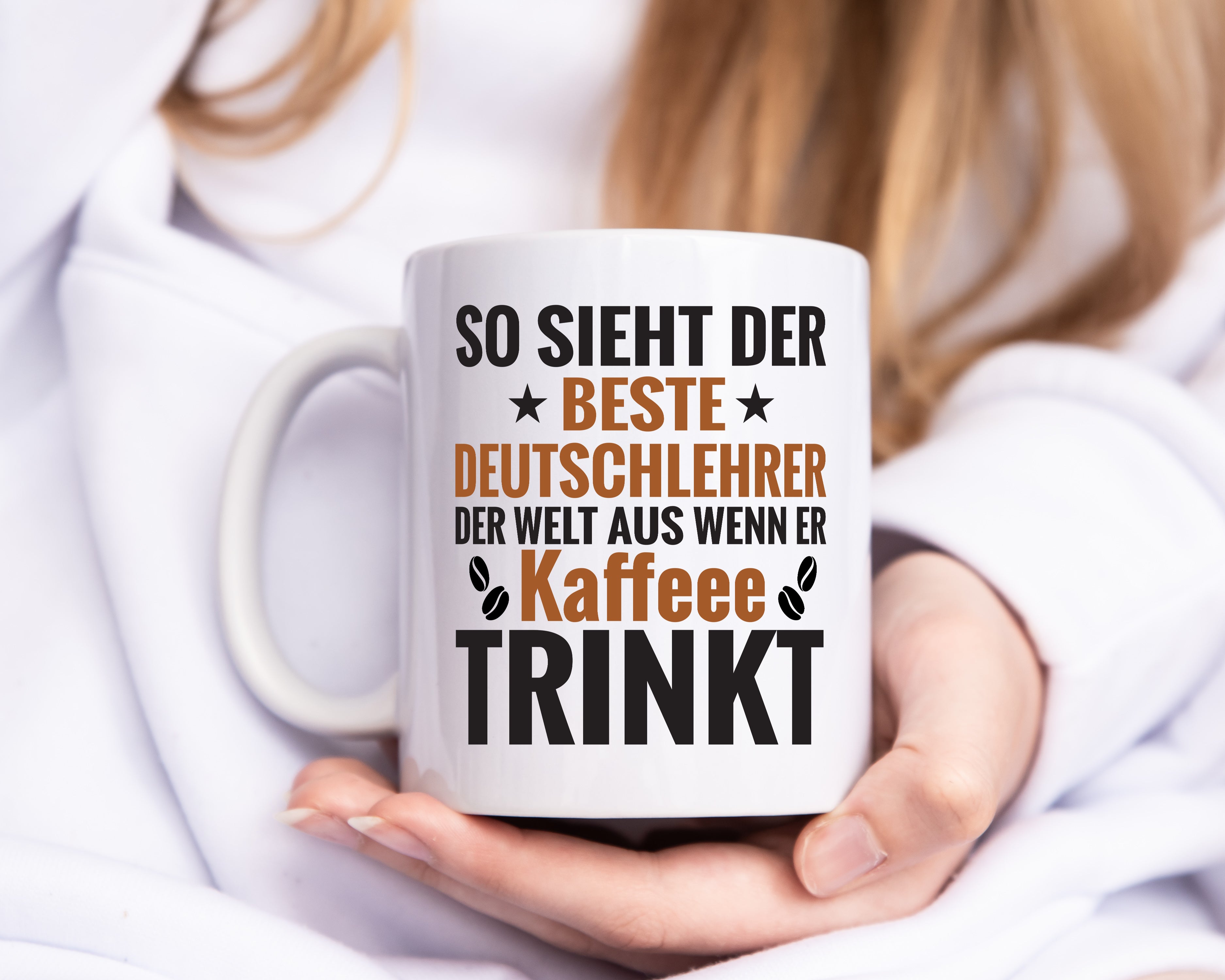 Kaffee Trink: Deutschlehrer | Lehrer | Schule - Tasse Weiß - Kaffeetasse / Geschenk / Familie