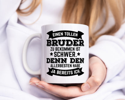 Allerbester Bruder | Geschwister Tasse | schöner Spruch - Tasse Weiß - Kaffeetasse / Geschenk / Familie