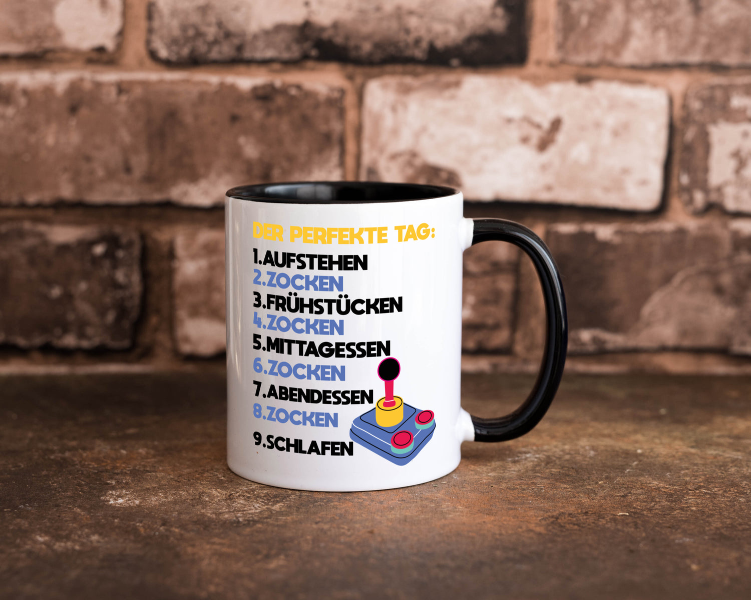 Zocker Spruch | Gamer Tasse | perfekter Tag Liste Tasse Weiß - Schwarz - Kaffeetasse / Geschenk / Familie