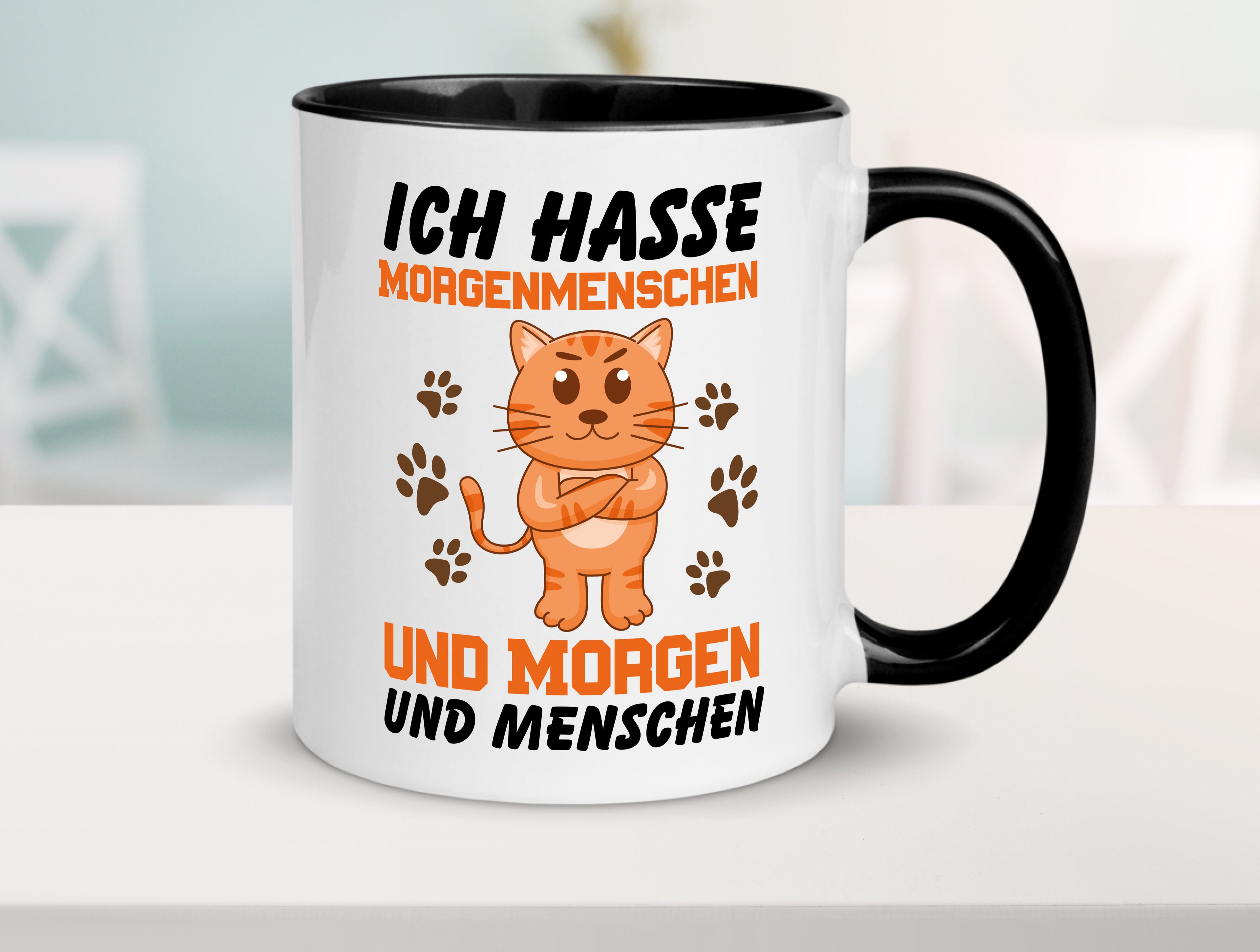 Ich hasse Menschen Tasse Weiß - Schwarz - Kaffeetasse / Geschenk / Familie