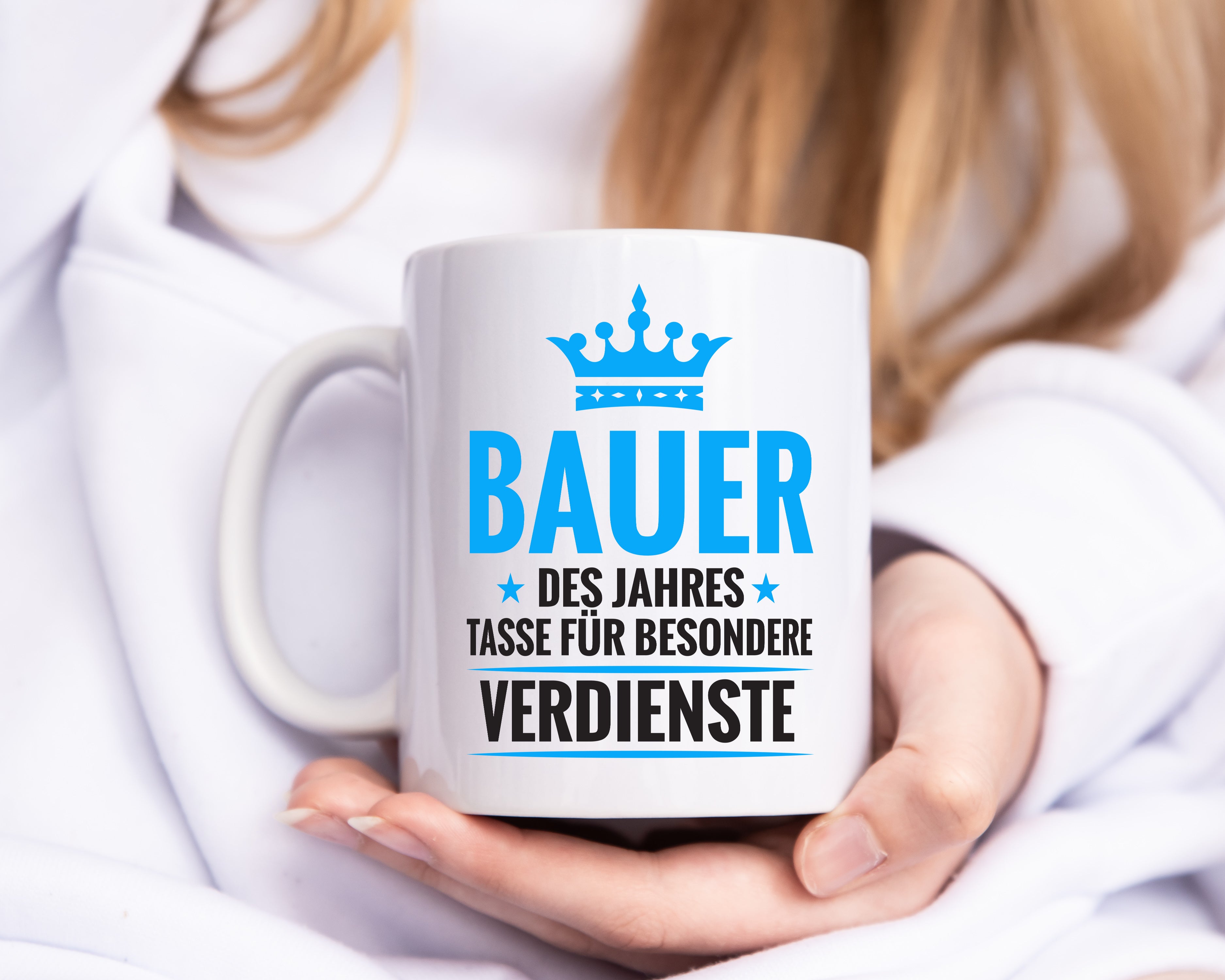 Besonderer Verdienst: Bauer | Bauernhof | Landwirtschaft - Tasse Weiß - Kaffeetasse / Geschenk / Familie