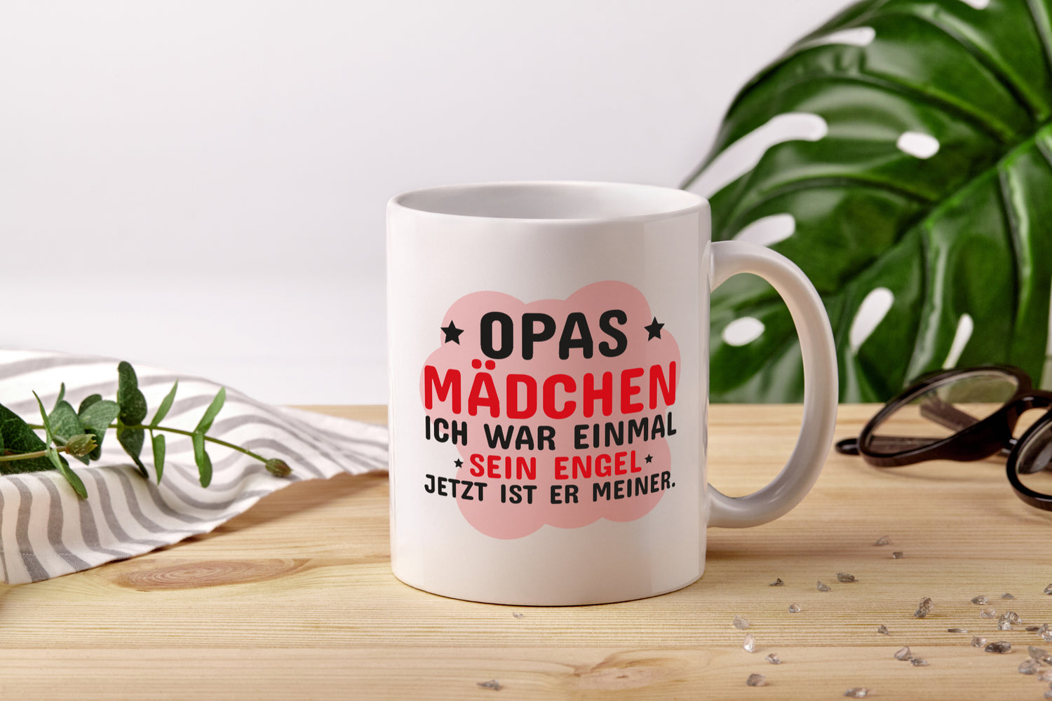 Opas Mädchen | Trauer Tasse | Abschied | Enkelin - Tasse Weiß - Kaffeetasse / Geschenk / Familie