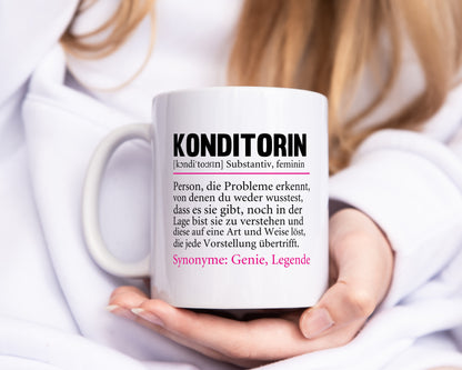 Konditorin | Spruch Tasse | Definition | Konditorei - Tasse Weiß - Kaffeetasse / Geschenk / Familie