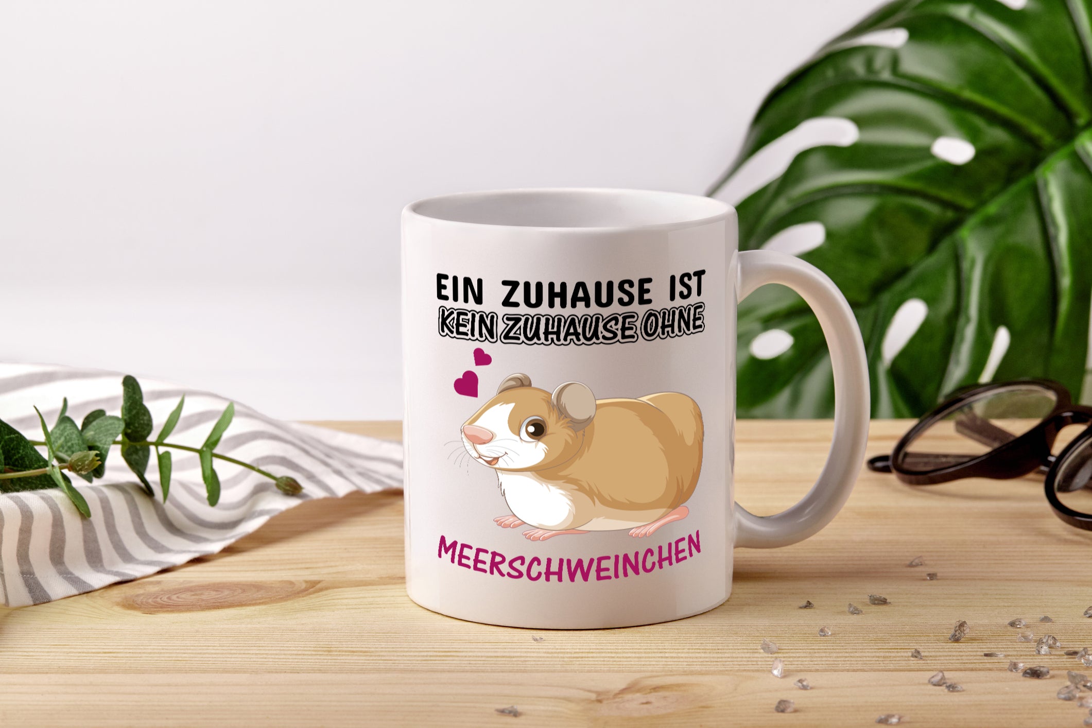 Ohne Meerschweinchen kein Zuhause - Tasse Weiß - Kaffeetasse / Geschenk / Familie