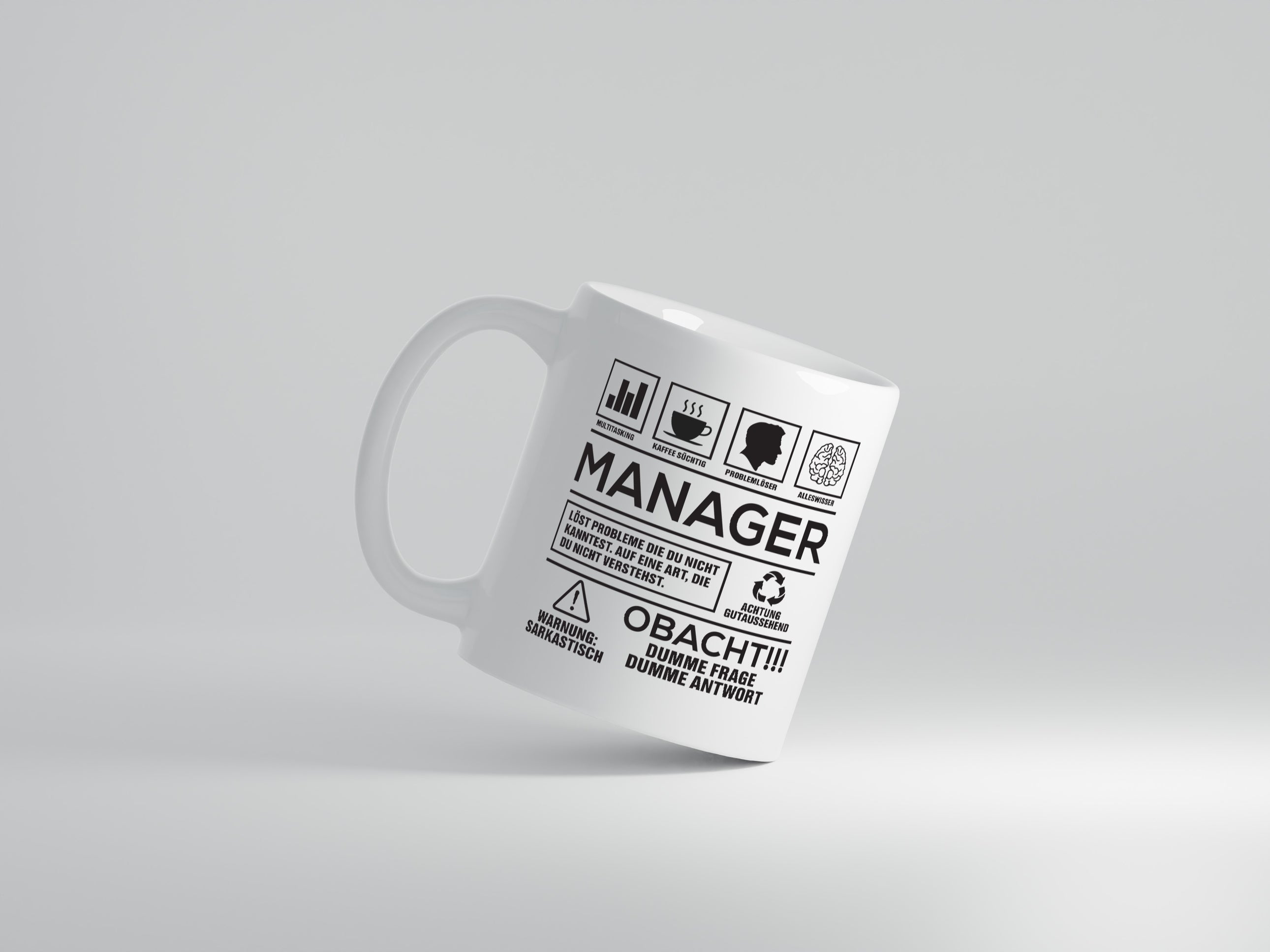 Achtung Probleme Manager | Management - Tasse Weiß - Kaffeetasse / Geschenk / Familie