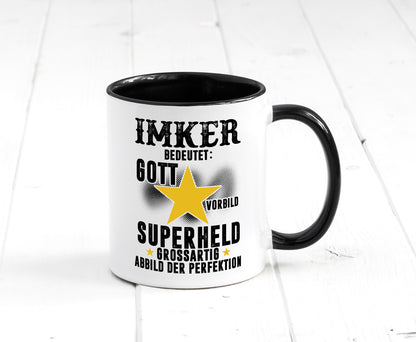 Bedeutung von Imker | Imkerei Tasse Weiß - Schwarz - Kaffeetasse / Geschenk / Familie