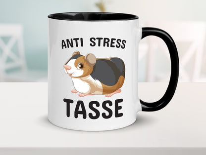 Anti Stress Tasse | Meerschweinchen Liebe | Haustier Tasse Weiß - Schwarz - Kaffeetasse / Geschenk / Familie