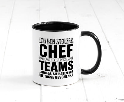 Stolzer Chef Tasse Weiß - Schwarz - Kaffeetasse / Geschenk / Familie