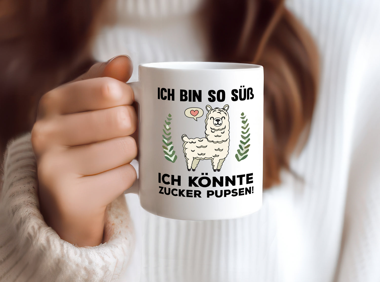 Ich bin so süß | niedlich | Lama | Zucker pupsen - Tasse Weiß - Kaffeetasse / Geschenk / Familie