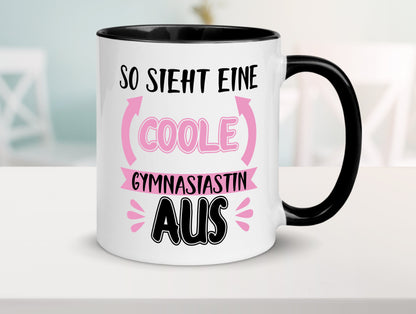 Coole Gymnasiastin | Mädchen Tasse | Schülerin Tasse Weiß - Schwarz - Kaffeetasse / Geschenk / Familie