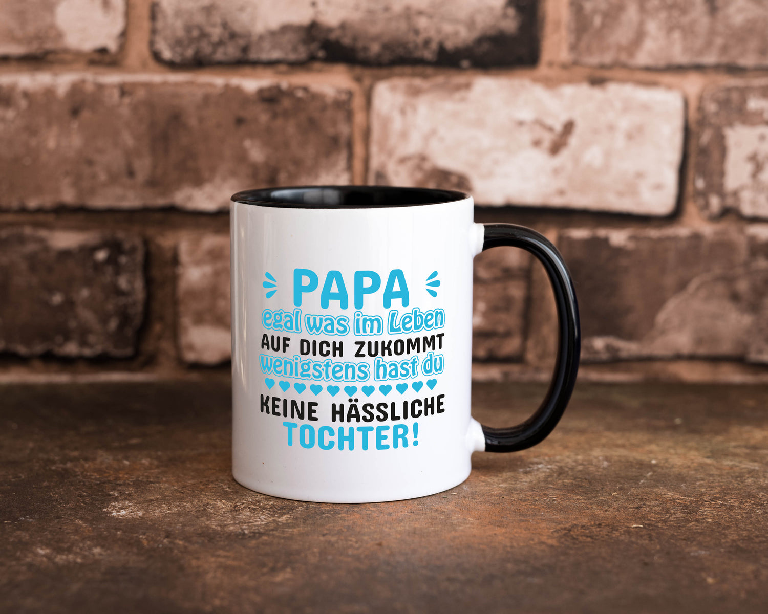 Tasse für Papa | Tochter | Vatertag | lustiger Spruch Tasse Weiß - Schwarz - Kaffeetasse / Geschenk / Familie