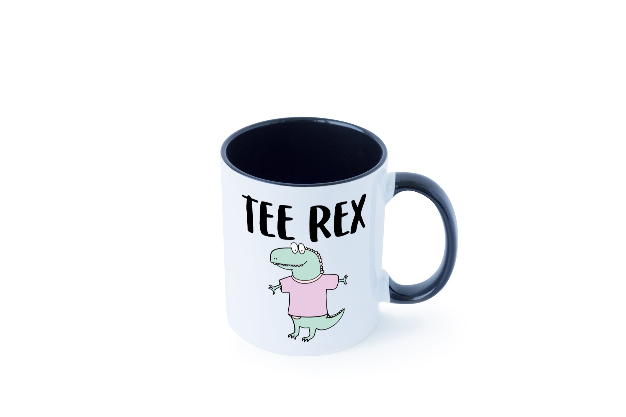 Tee Rex | Tee Becher | Dinosaurierer | Teetrinker Tasse Weiß - Schwarz - Kaffeetasse / Geschenk / Familie