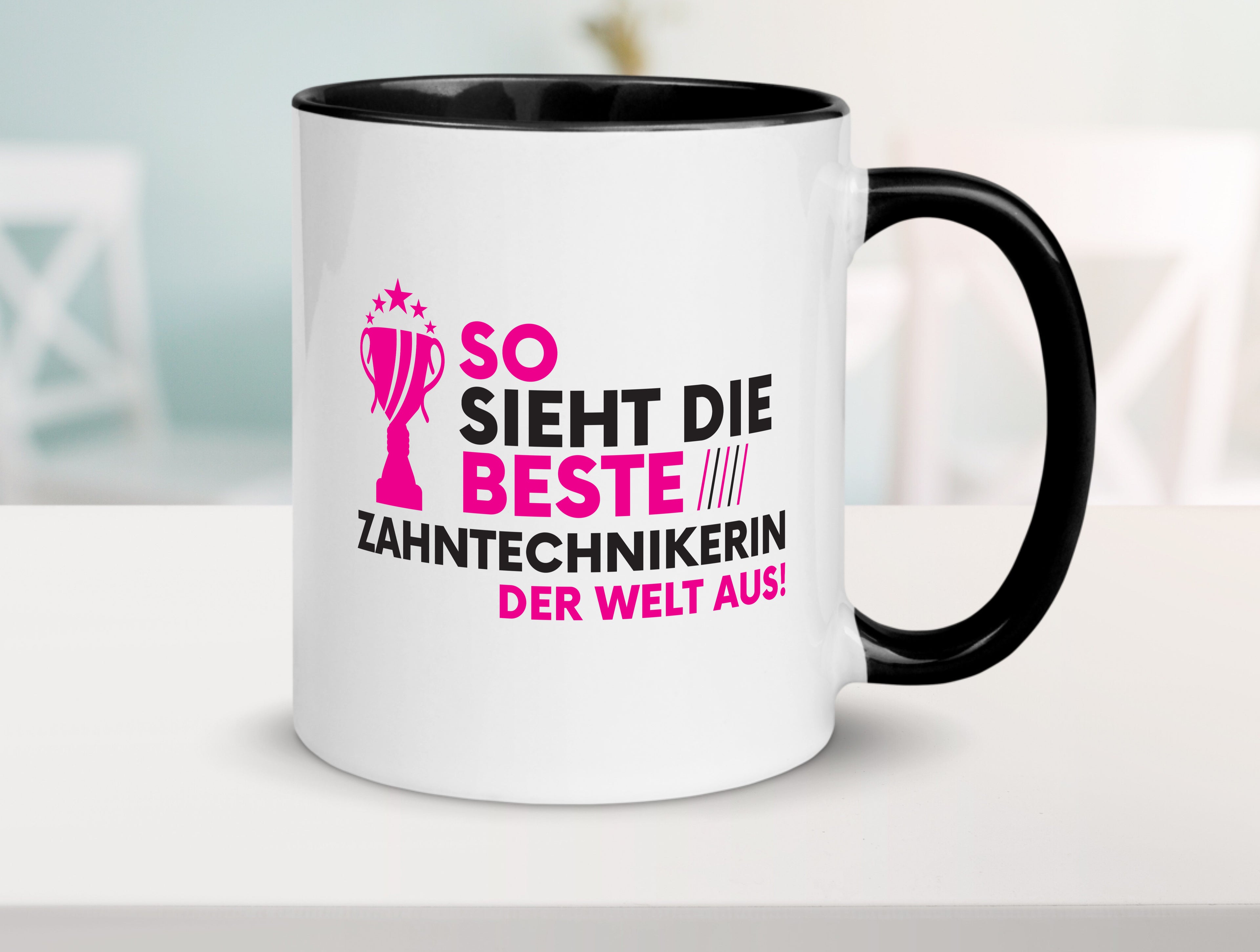 Die Weltbeste Zahntechnikerin | Zahnmedizin Tasse Weiß - Schwarz - Kaffeetasse / Geschenk / Familie