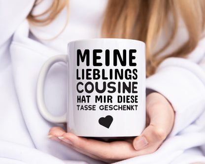 Lieblingscousine | Cousine Tasse | Cousinen Humor - Tasse Weiß - Kaffeetasse / Geschenk / Familie