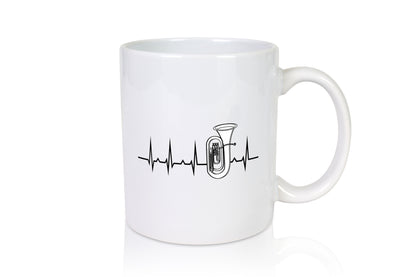 Tuba Herzschlag | Motiv Musiker | Musik Instrument - Tasse Weiß - Kaffeetasse / Geschenk / Familie