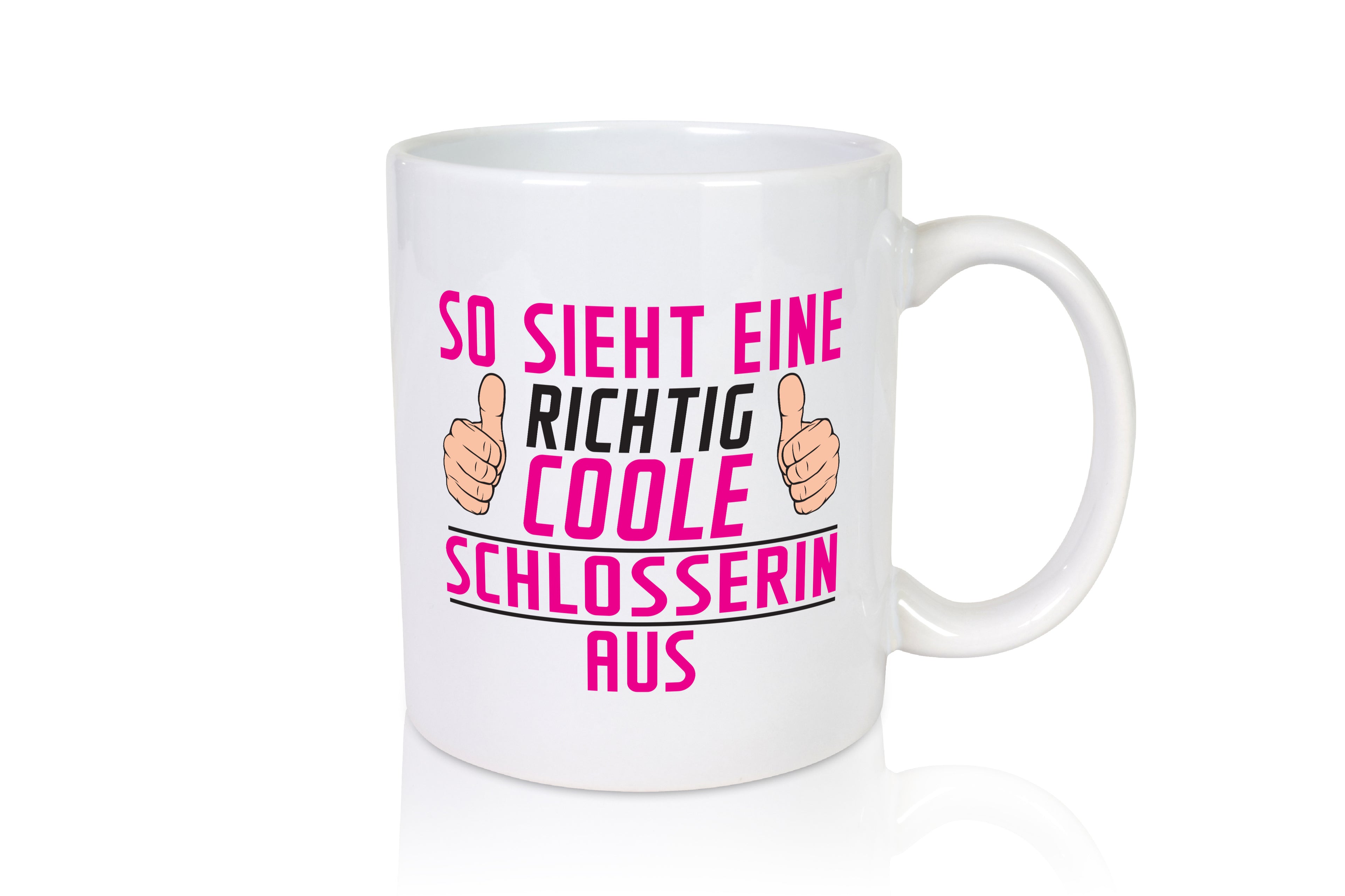 Richtig Coole Schlosserin | Beruf Schlosserei - Tasse Weiß - Kaffeetasse / Geschenk / Familie